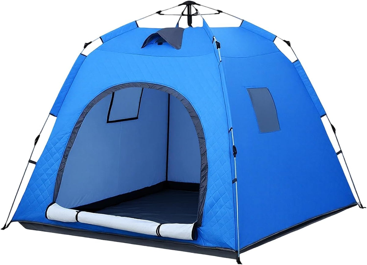 Pop-up Camping Tent, 3-4 Person Instant Cabin Tent, Waterproof Windproof Double Layer, Quick Setup with Large Mesh Windows, Portable Outdoor Tent for Family Camping and Hiking