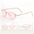 Stylish Pink Cat Eye Non-Prescription Glasses, Lightweight Rose Gold Temple with Engraved Detail, Anti-Blue Light Clear Lenses