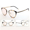 Elegant Tortoise Round Plano Glasses - Patterned Temples