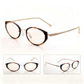Elegant Cat Eye Non-Prescription Glasses, Anti-Blue Light, Lightweight Titanium Temple